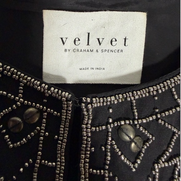 Velvet by Graham & Spencer Black Geometric Women's Blazer - Picture 5 of 6